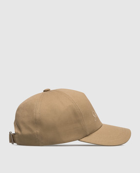 Saint Laurent Beige linen cap with logo 7780633YP19