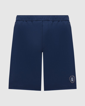 Brunello Cucinelli Blue shorts with logo print ML8243390T