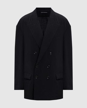 Y`S Yamamoto Black double-breasted wool jacket YVJ07100