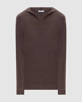 Max Mara COMICA brown hoodie with silk MXMCOMICA