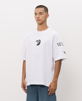 Off-White White T-shirt with branded print 44MAA120F26J004