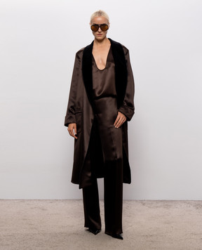 Tom Ford Brown silk pants PAW726FAX1868