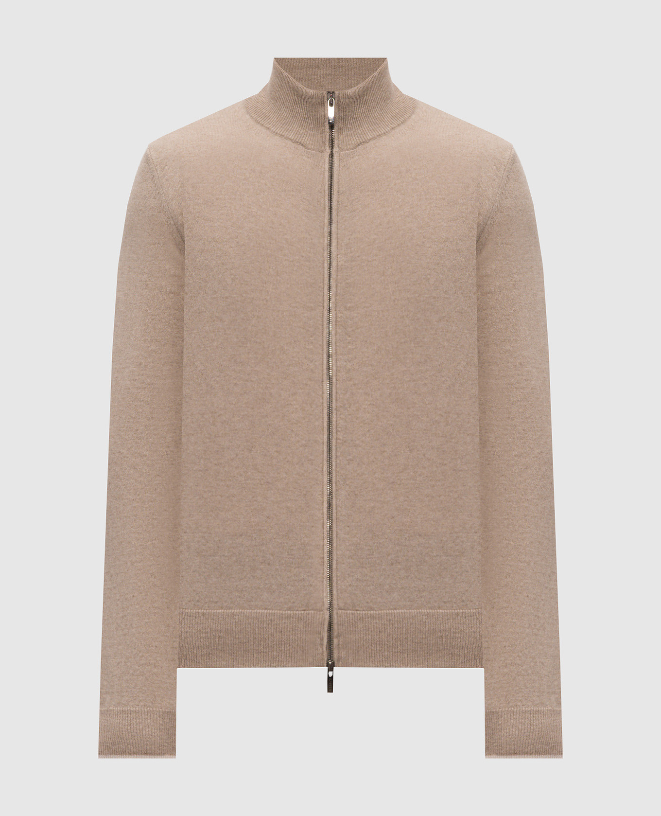 Beige wool and cashmere cardigan