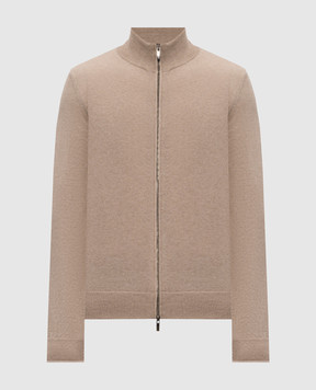 Peserico Beige wool and cashmere cardigan R59532F129V470