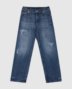 Dolce&Gabbana Children's blue jeans with a worn effect L42F88LDD5326