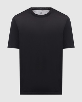 Brunello Cucinelli Black T-shirt with silk MD8211308
