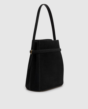 Toteme Black suede bucket bag with logo 253WAL0048LE0004
