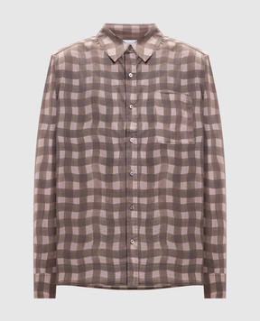 Axel Arigato Brown Distort Gingham Check Shirt A3876003
