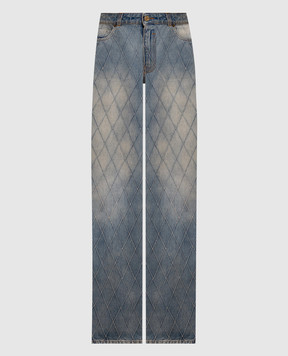 Balmain Blue jeans with a worn effect HF1MI052DF79