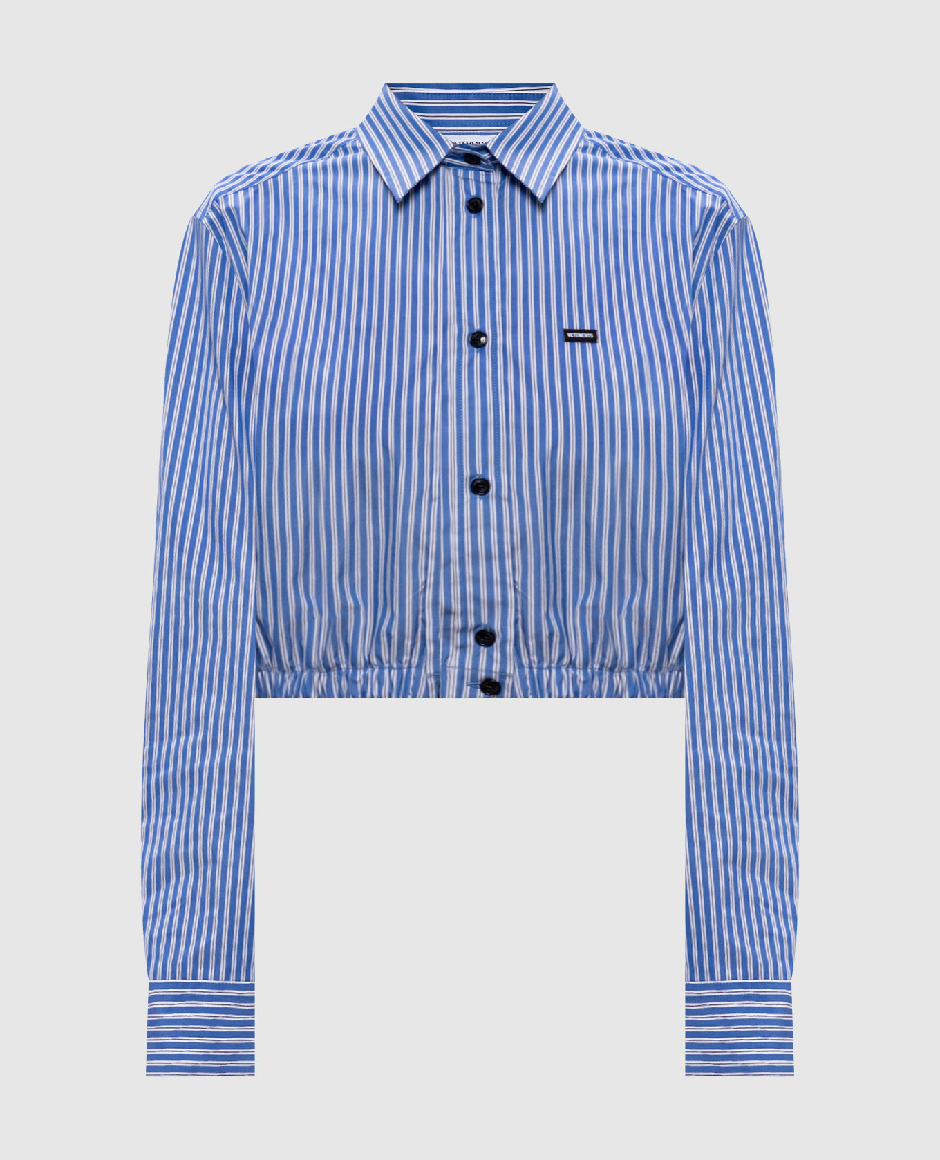 Blau gestreiftes Cropped-Hemd
