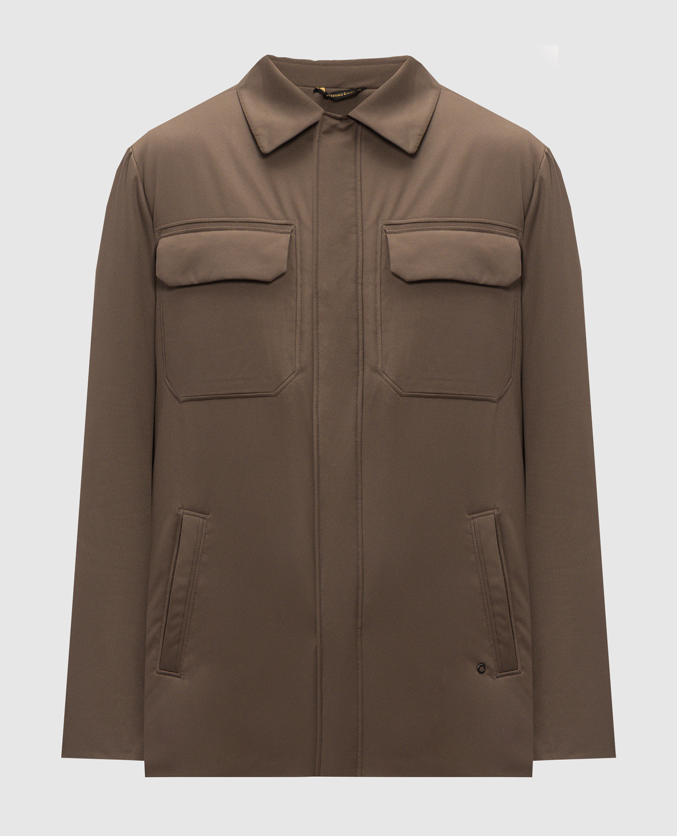 Brown straight-cut jacket
