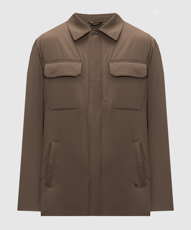Brown straight-cut jacket