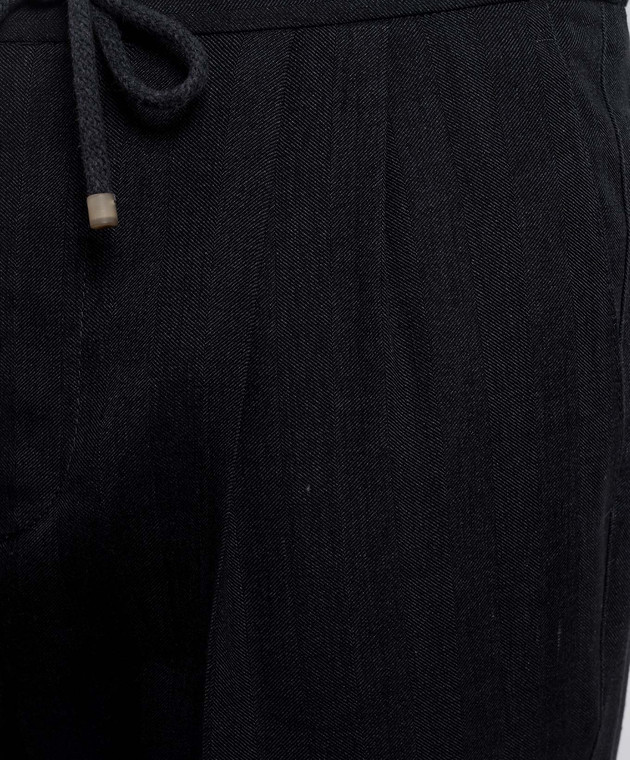 Pantalon à Paillettes Brunello Cucinelli Taille 42 (US 6) - Lin Et Laine, Gris Noir, Neuf Avec étiquettes