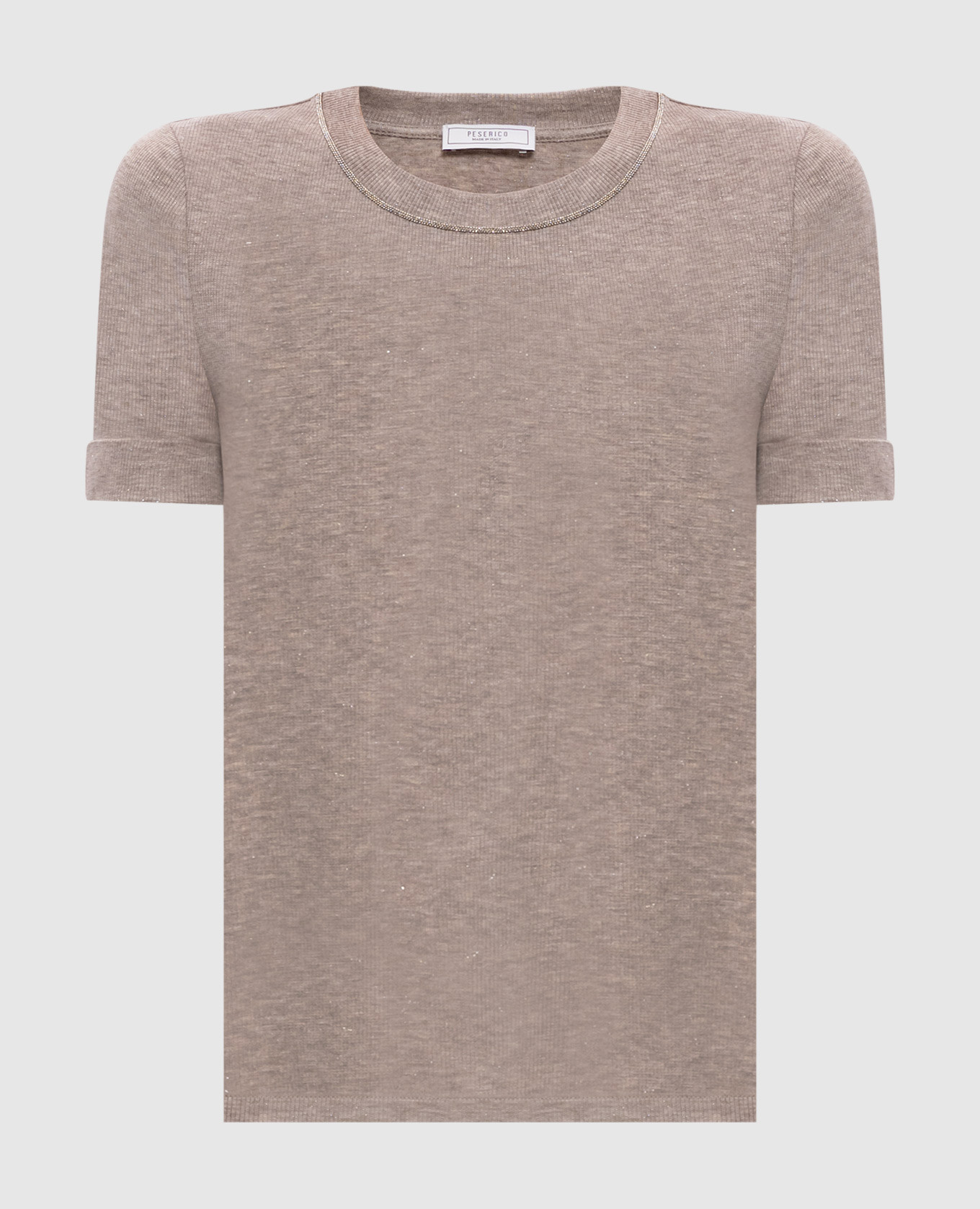 Beige T-shirt with lurex