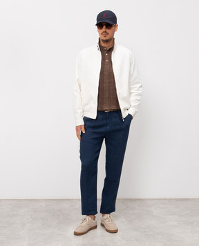 Brunello Cucinelli Blue linen pants M243DE1450
