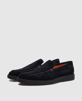 Santoni Blue suede loafers MGDG17824OOTBGEX