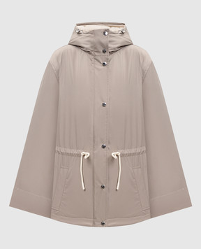 Yves Salomon Army Khaki cropped parka with sheepskin 26WFV01573J02W
