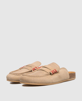 Babe Pay Pls Beige suede mules SABOT