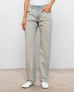 Maison Margiela MM6 Blue jeans with a worn effect S62LB0223M30055