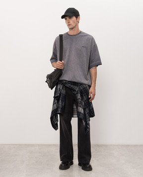 Juun.j Grey T-shirt with embroidered logo JC6742P21R