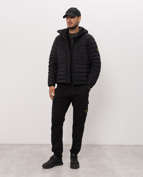 Stone Island Black down jacket with hood L2S154100107S0183
