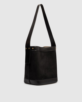 Versace Black suede Pivot bucket bag 10234601A17850