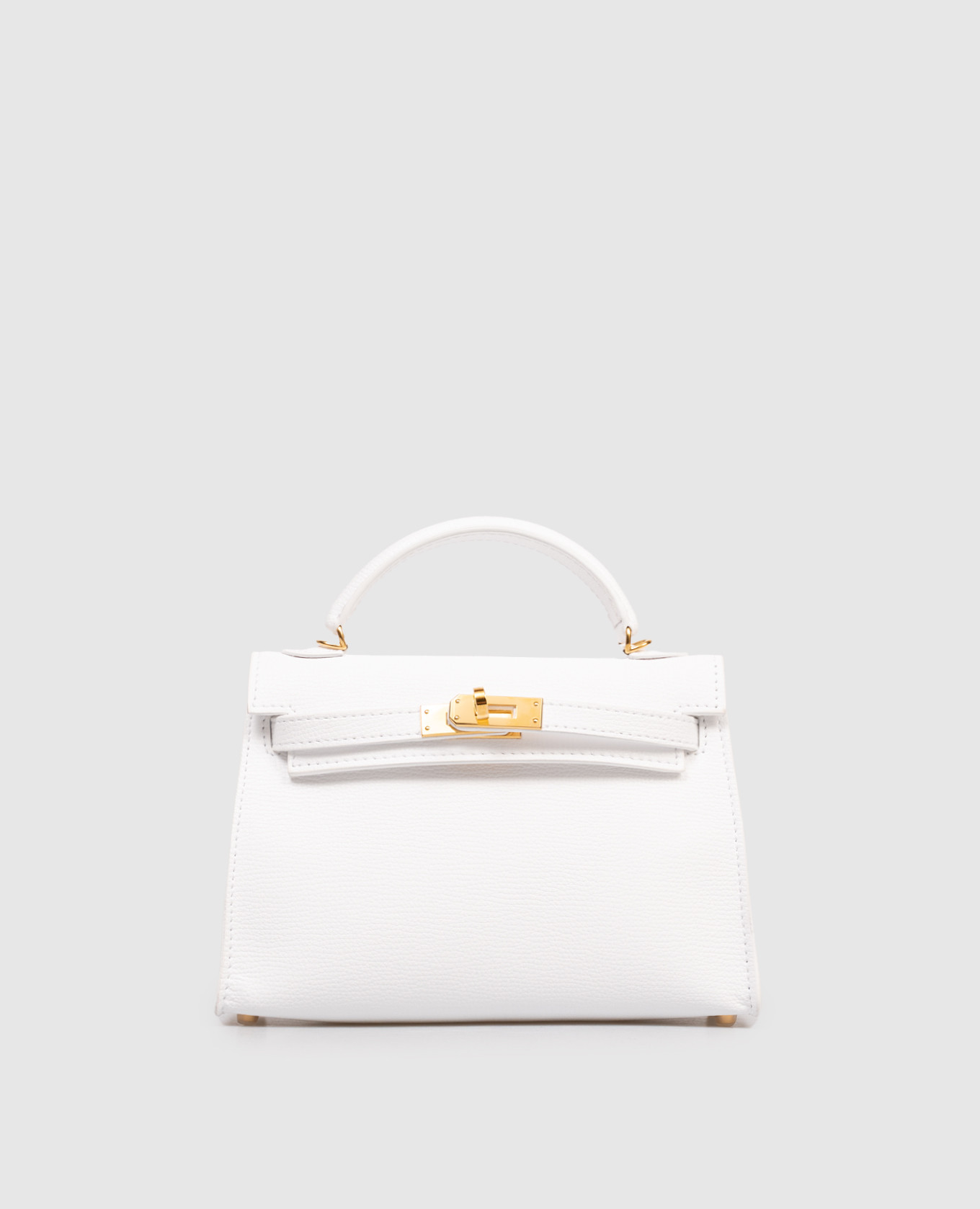 White leather satchel bag