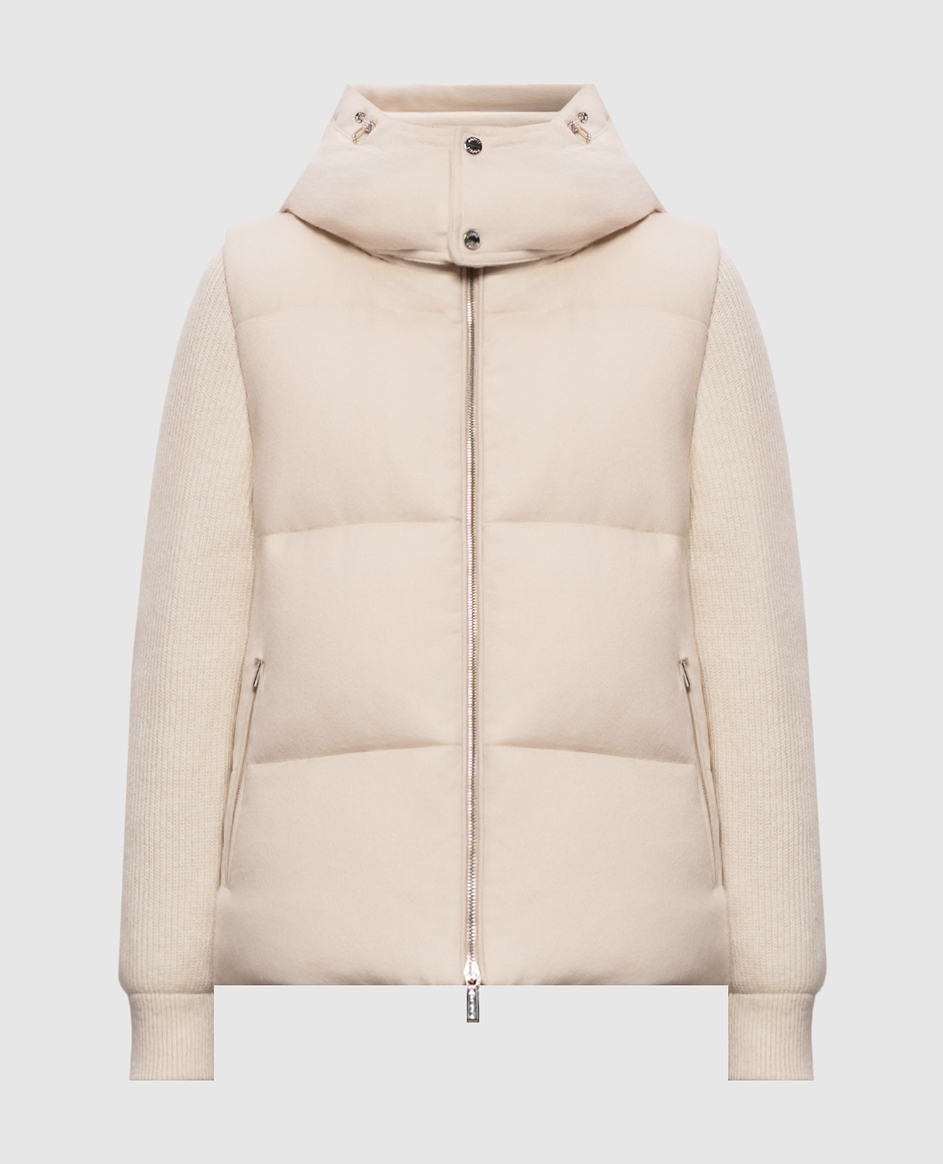 Beige GHIARA down jacket with removable sleeves