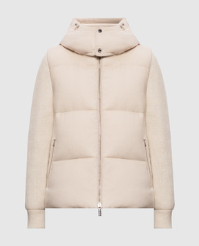 MooRER Beige GHIARA down jacket with removable sleeves GHIARALS9