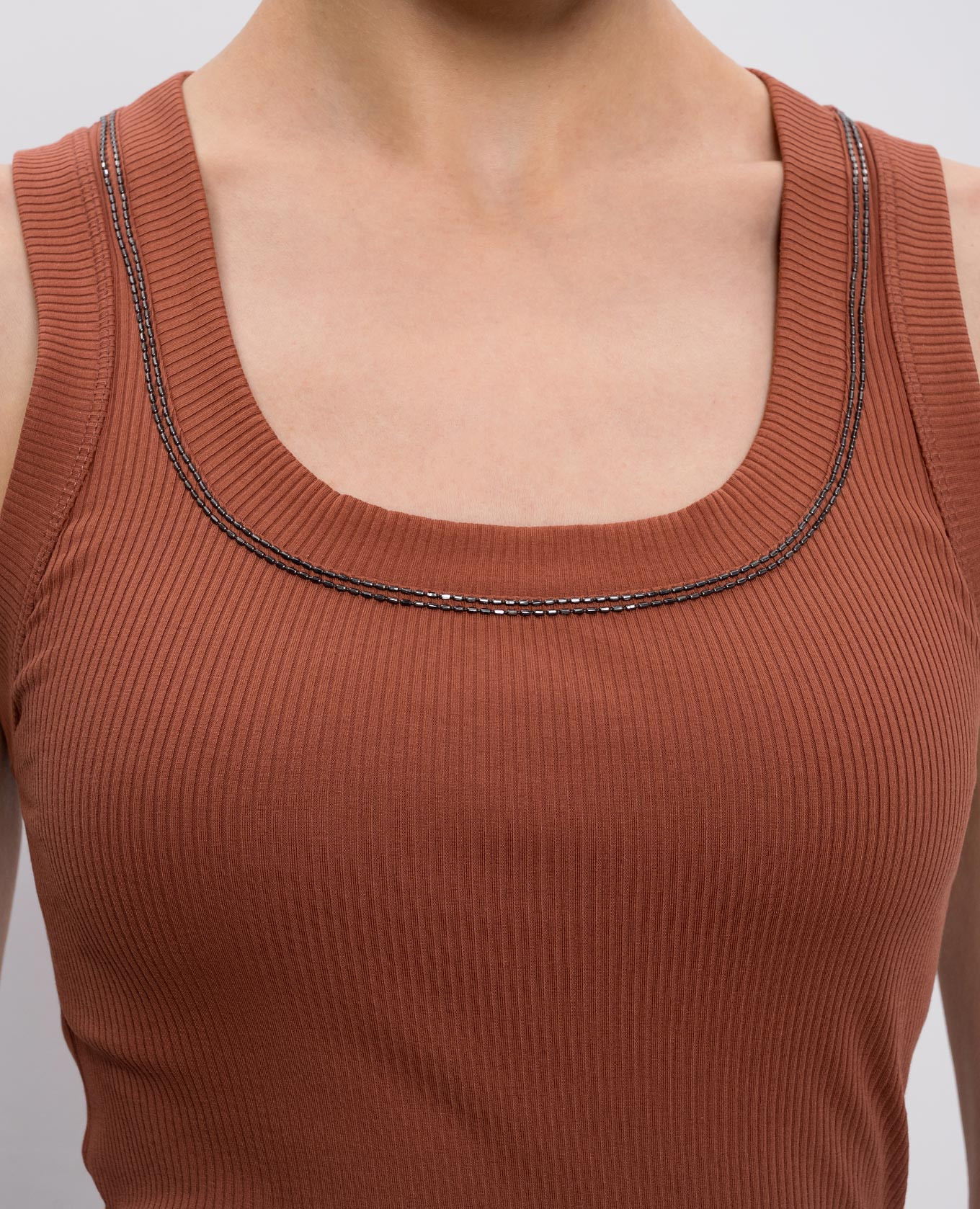 Brown ribbed top Brunello Cucinelli 5