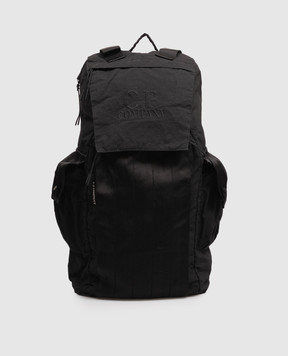 C.P. Company Black backpack with logo embroidery MAC133A005349M