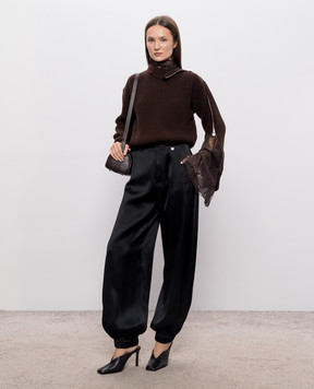 Giuseppe Di Morabito Milano Brown wool sweater with lace 07PFKNT41316759
