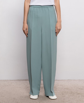 Fabiana Filippi Turquoise pants with a monil chain PAD216F336M289