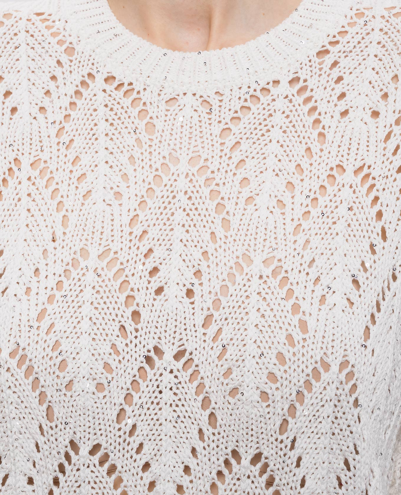 

White openwork top with sequins Peserico