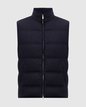 Enrico Mandelli Blue wool and cashmere down vest 4T772A5804