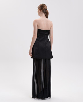Simkhai Black double-layered silk maxi dress 5261041LS