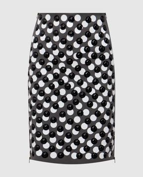 Fendi Gray skirt with branded print and applique FZS025AW4P