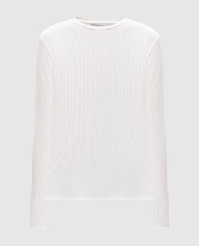 Loulou de Saison ORTIGIA longsleeve in ivory with ribbed wool ORTIGIALDS