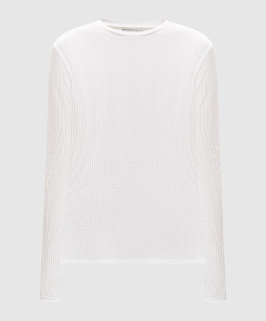 ORTIGIA longsleeve in ivory with ribbed wool