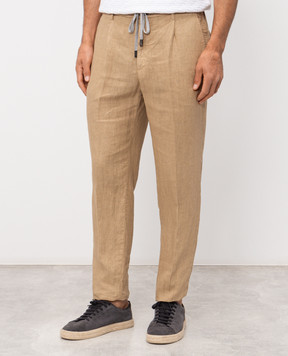 Peserico Beige linen pants R54274T00D02494