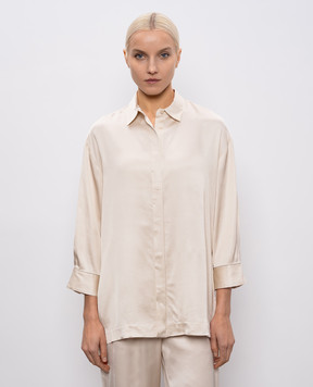 Peserico Beige blouse with monil chain A0640106638