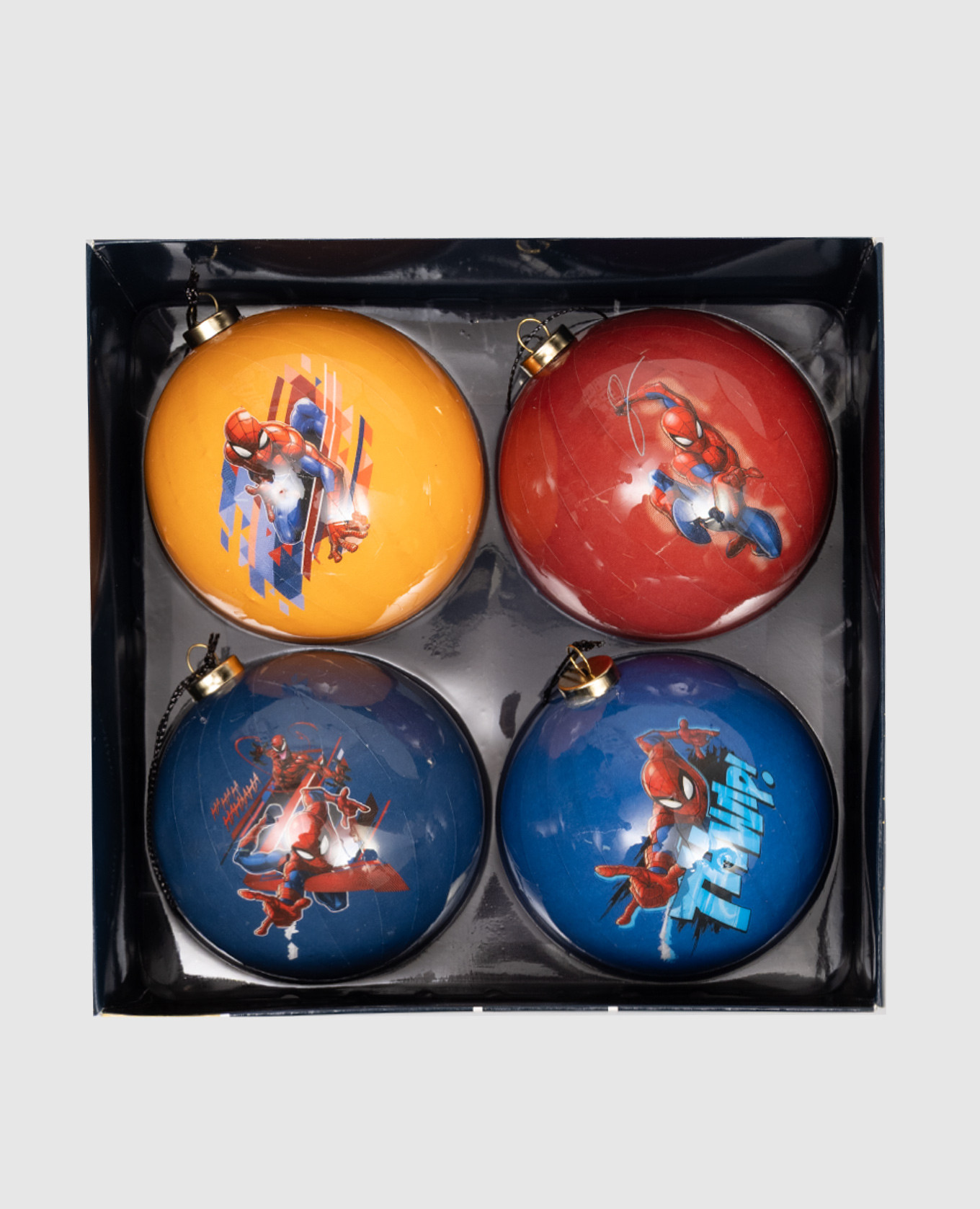 

Set of 4 Spider-Man Christmas tree baubles with print Disney-Marvel, White