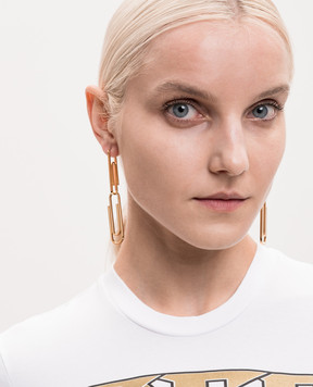 Off-White Gold Paperclip Earrings OWOD2ABS26MET001