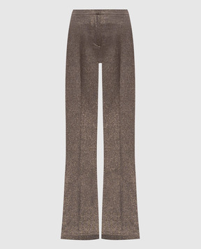 Twinset Beige wool flared pants with lurex 252TT2161