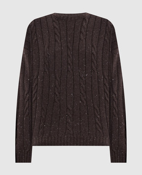 Peserico Brown sweater with wool and silk S99985F0709095