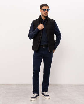 Stefano Ricci Blue shirt with embroidered emblem MC008411BN3028