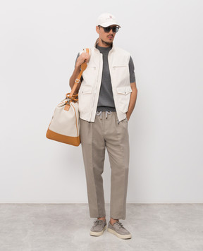 Brunello Cucinelli Khaki linen pants MH255E1710
