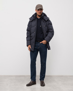 Herno Blue down jacket with logo print PI001292U12840