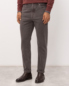 Brunello Cucinelli Grey jeans with emblem M237PO2090