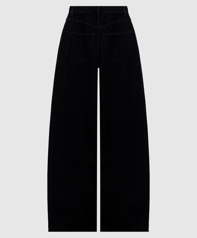 Schwarze Jeans mit Logo-Aufnäher